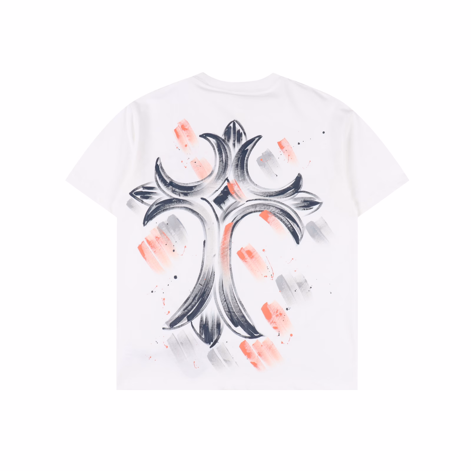 Chrome Hearts painted cross short-sleeved T-shirtPrinted by imported direct-injection machine, hardware accessories are all ground and customizedCorrect configuration Black 2025 Chrome Hearts genuine packaging 280g custom-dyed double yarn cotton Large version Loose and stylish Different from the low version of the slim version with a hip-slimming upper body Correct high-density main label washing tag Hand-sewn