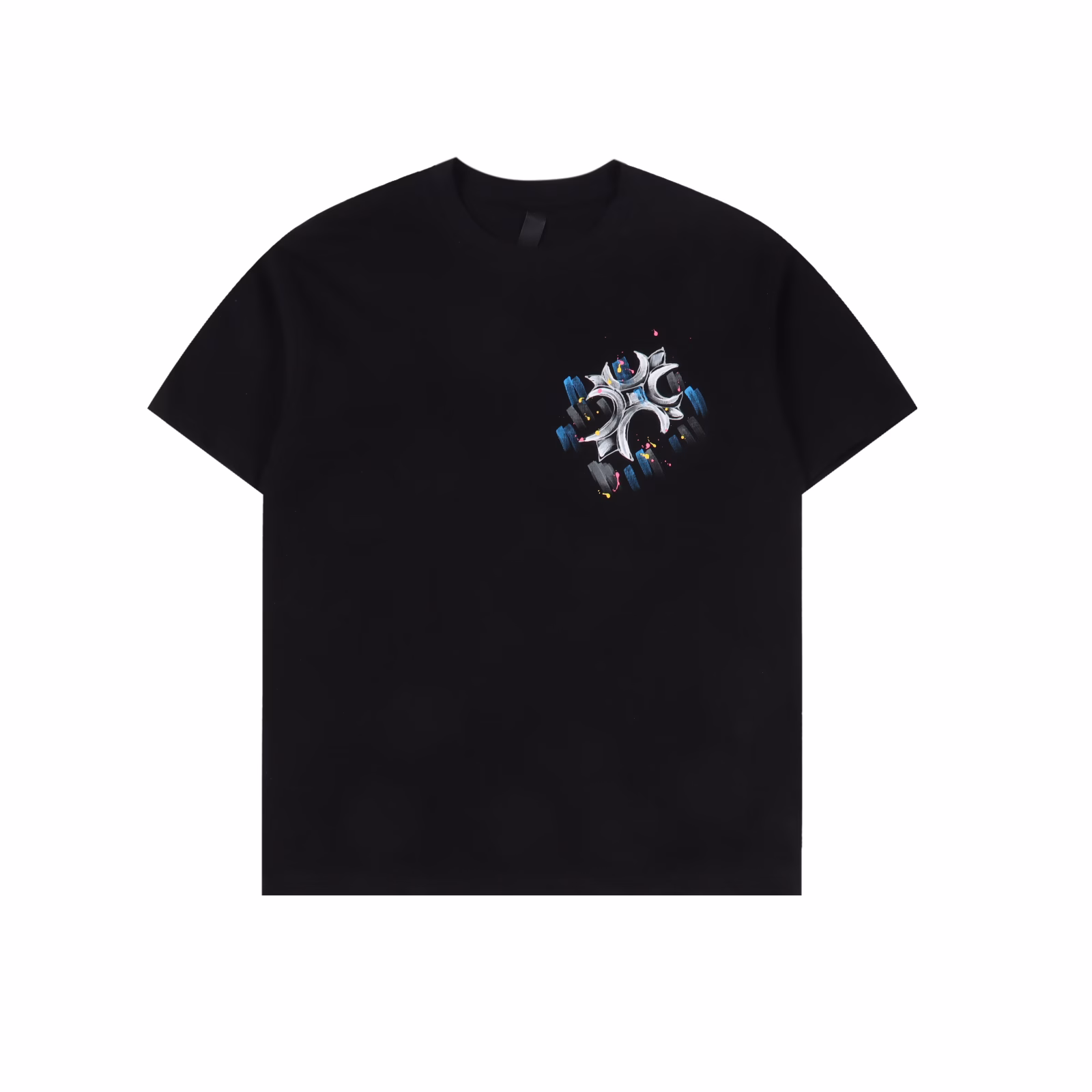 Chrome Hearts painted cross short-sleeved T-shirtPrinted by imported direct-injection machine, hardware accessories are all ground and customizedCorrect configuration Black 2025 Chrome Hearts genuine packaging 280g custom-dyed double yarn cotton Large version Loose and stylish Different from the low version of the slim version with a hip-slimming upper body Correct high-density main label washing tag Hand-sewn