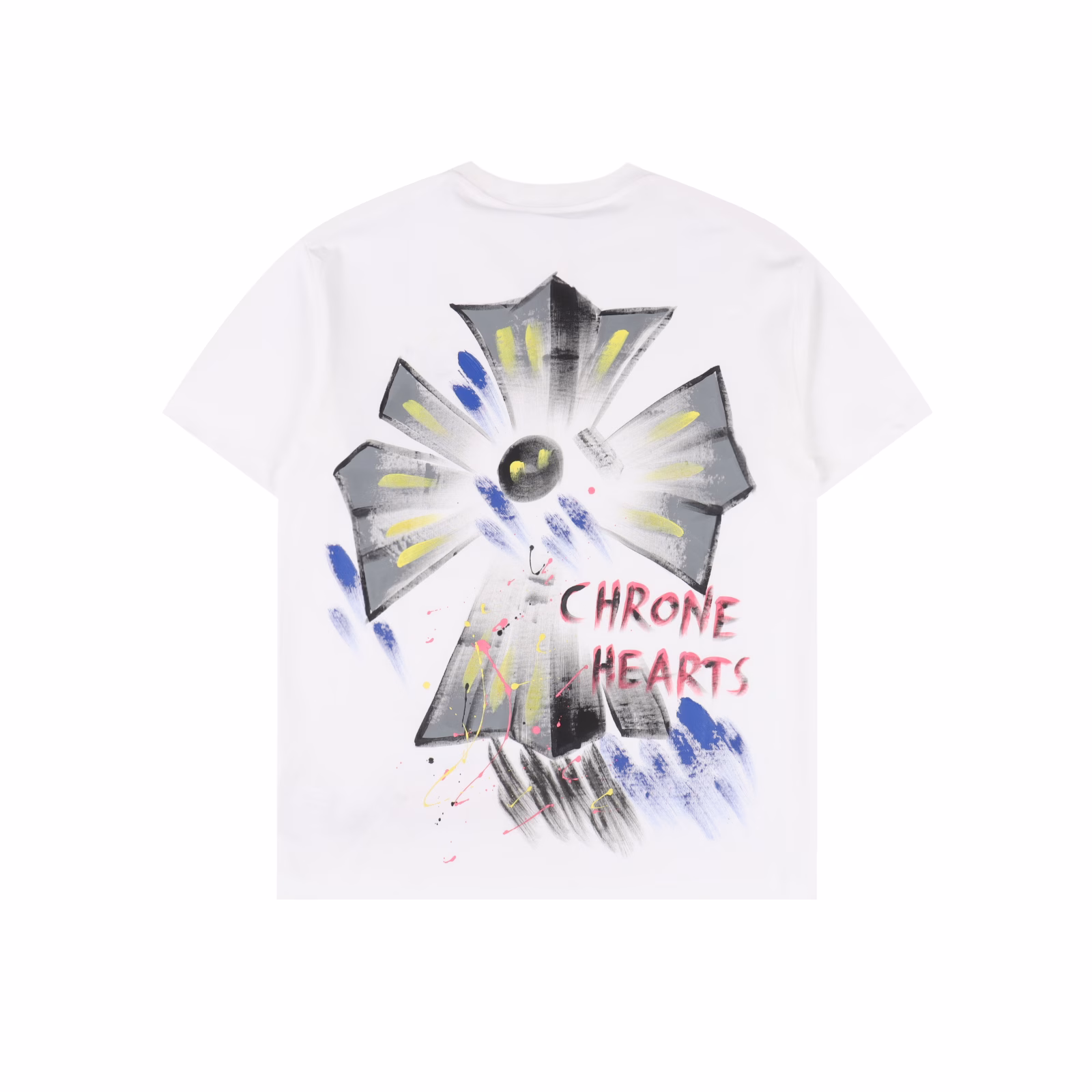 Chrome Hearts painted petal short-sleeved T-shirtPrinted by imported direct-injection machine, hardware accessories are all ground and customizedCorrect configuration Black 2025 Chrome Hearts genuine packaging 280g custom-dyed double yarn cotton Large version Loose and stylish Different from the low version of the slim version with a hip-slimming upper body Correct high-density main label washing tag Hand-sewn