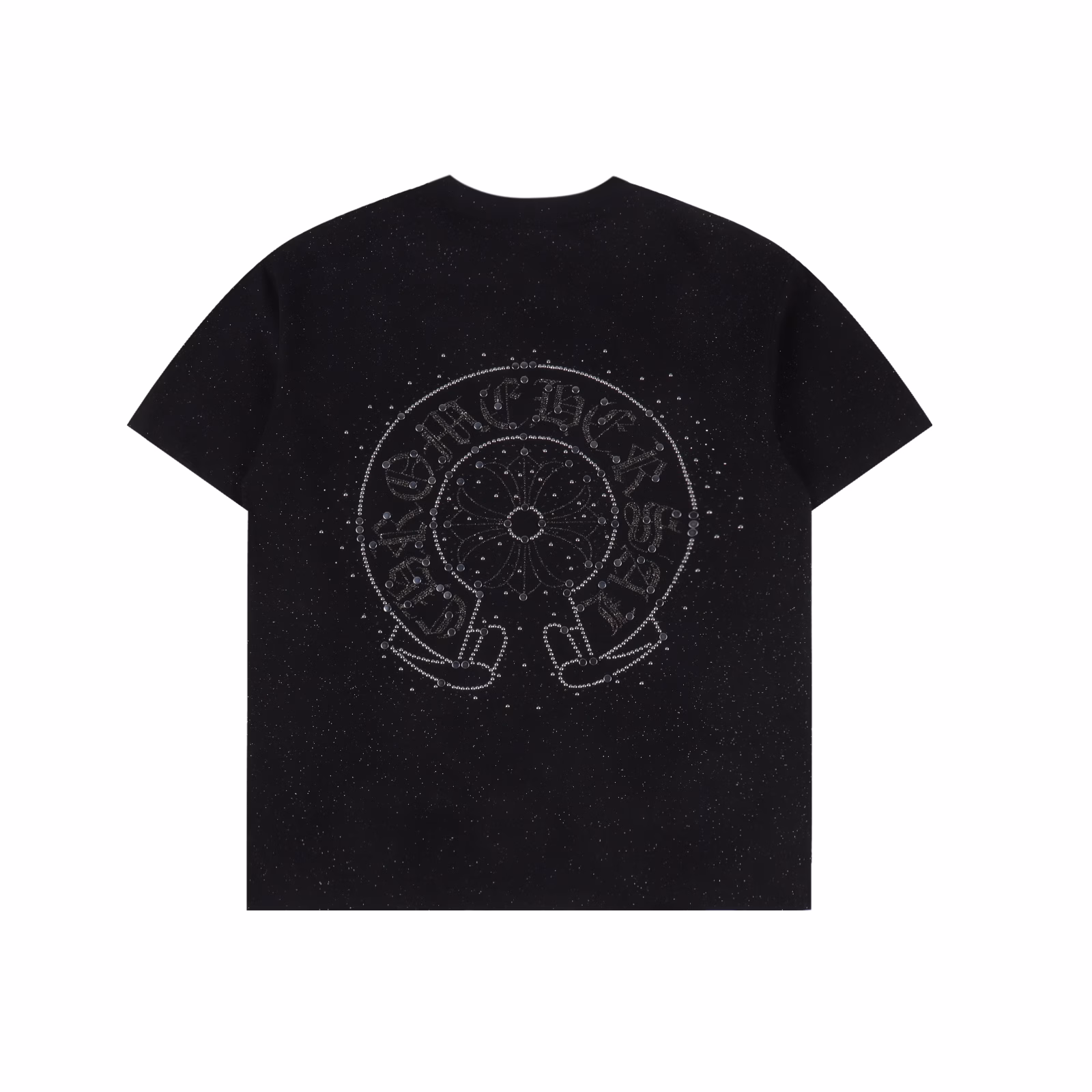 Chrome Hearts riveted diamond short-sleeved T-shirtPrinted by imported direct-injection machine, hardware accessories are all custom-madeCorrect configuration Black 2025 Chrome Hearts genuine packaging 280g custom-dyed double yarn cotton Large version Loose and stylish Different from the low version of the slim version with a hip-slimming upper body Correct high-density main label washed hangtag Hand-sewn